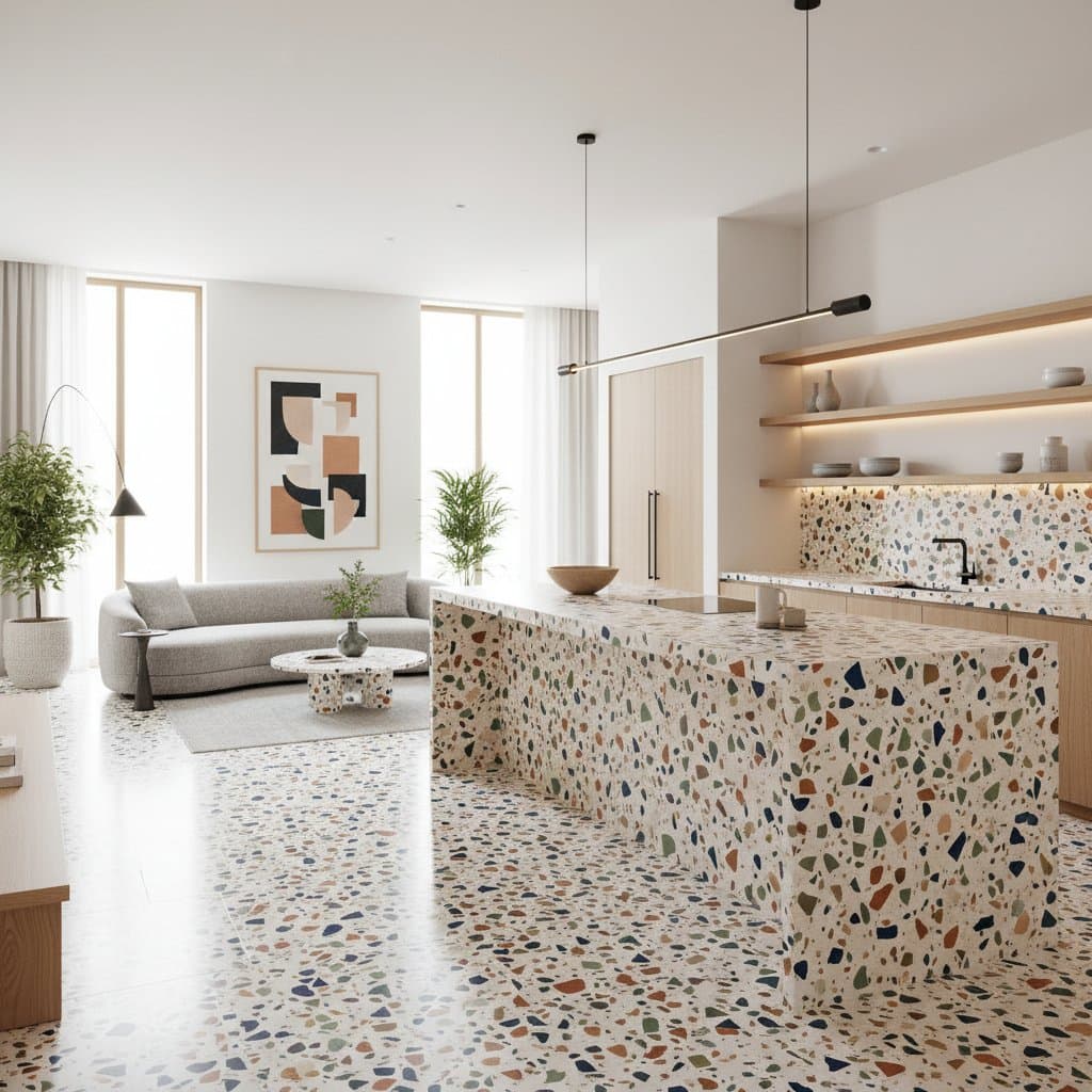 Featured image for Terrazzo's Sustainable Comeback Transforms Modern Interiors