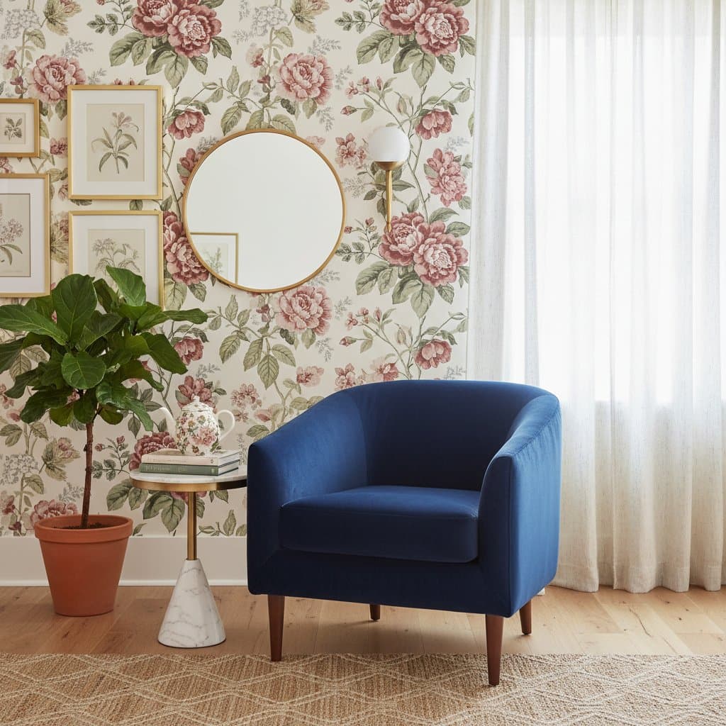 Featured image for Grandmillennial Floral Wallpaper Makes a Stylish Return