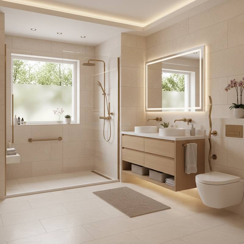 Featured image for Aging-in-Place Bathrooms Now Look Like Luxury Spas