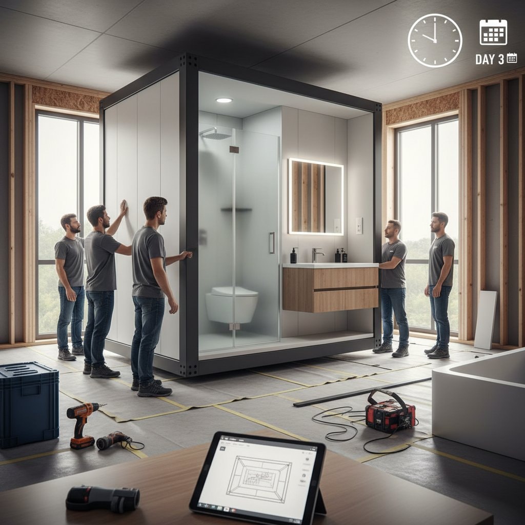 Featured image for Modular Bathroom Pods Cut Remodel Time to 3 Days